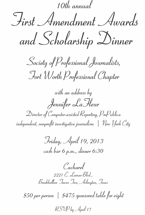 10th annual  First Amendment Awards  and Scholarship Dinner wit